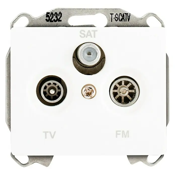 Siemens Delta Iris Toma TV/SAT - Blanco, x 3, Aluminio, En pared