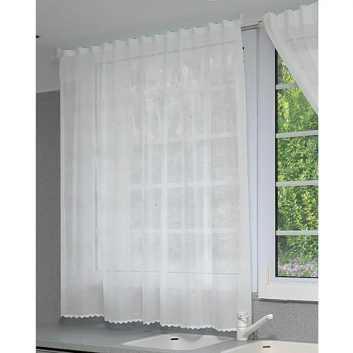 Visillo para ventana Cocina Romy - 200 x 270 cm, Blanco