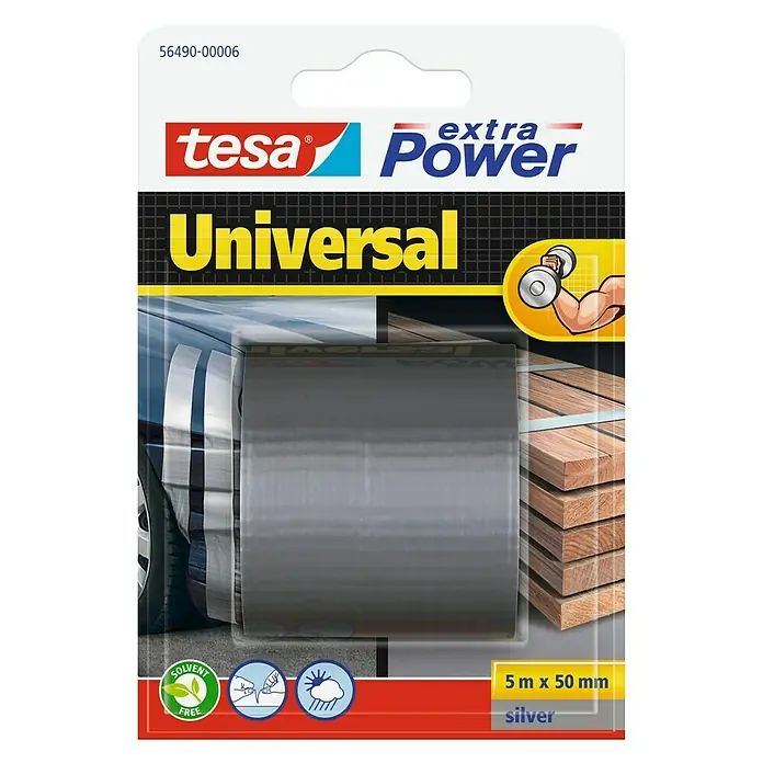 Tesa Cinta de reparación Extra Power - Gris, L x An: 5 m x 50 mm
