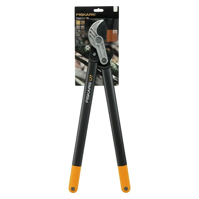 Fiskars PowerGear Tijeras de podar articuladas L77 - Yunque, Grosor de rama máx.: 50 mm