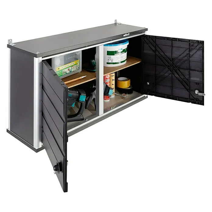 Wolfcraft Armario de taller alto - L x An x Al: 98,5 x 50 x 30 cm, Número de puertas: 2 ud., Tipo de montaje: Colgar
