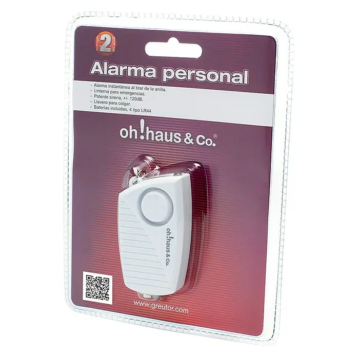 Alarma antirrobo de bolsillo - Blanco, Plástico