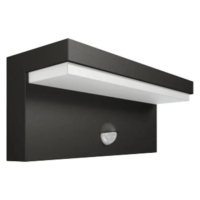 Philips Bustan Aplique exterior LED con sensor - 9 W, L x An x Al: 7,8 x 22 x 9,2 cm, 4.000 K, IP44