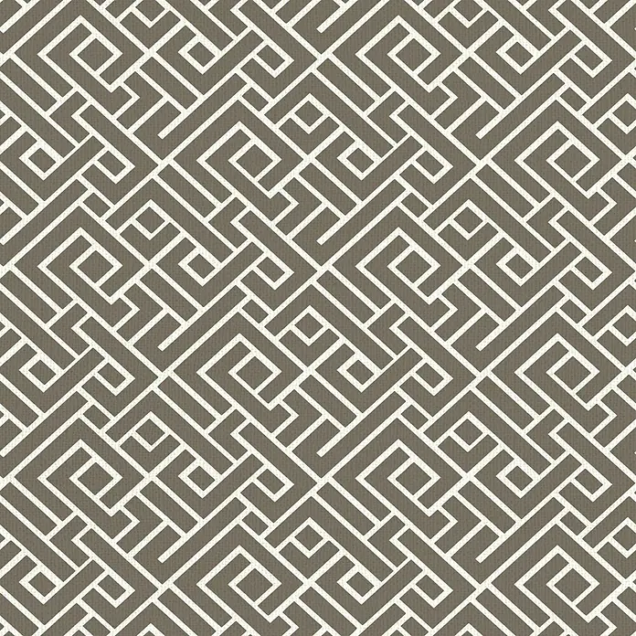 Cortina con ollaos Biarritz - 140 x 260 cm, 100% poliéster, Blanco apagado / Marrón