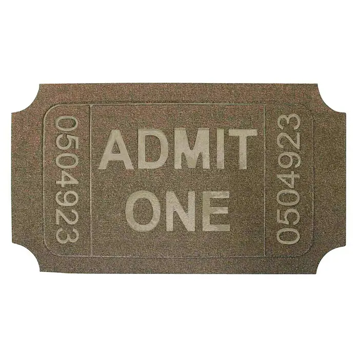Felpudo antideslizante Ticket - Multicolor, 70 x 40 cm, Polipropileno y vinilo