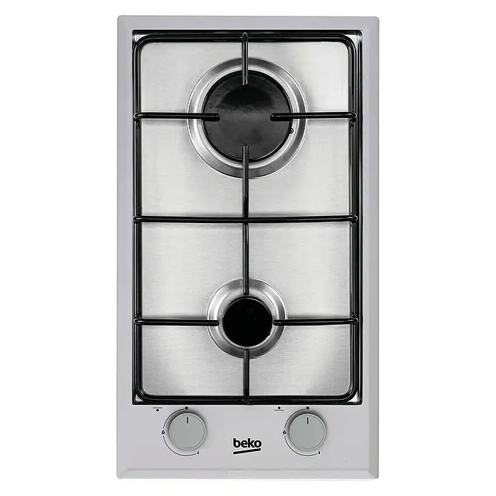 Beko Placa de cocción de gas HDCG 32220 FX - Zonas de cocción: 2 ud., Acero inoxidable