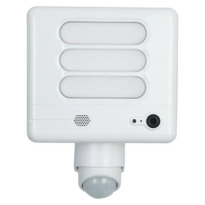 Lutec Proyector LED con sensor y cámara Esa - 3 luces, 25 W, Color de luz: Blanco frío, Blanco