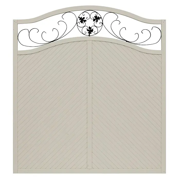 Andrewex Sichtschutzzaun Elegant - 180 x 195/180 cm, Mit Bogen, Latte - Vorderansicht