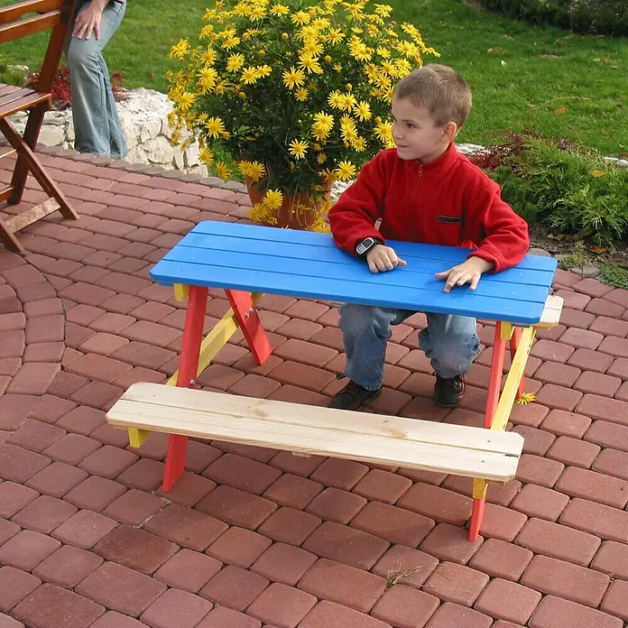 Dobar Kinder-Picknicktisch - 90 x 85 x 45 cm, Geeignet für: Bis zu 4 Kinder - Stimmungsaufnahme
