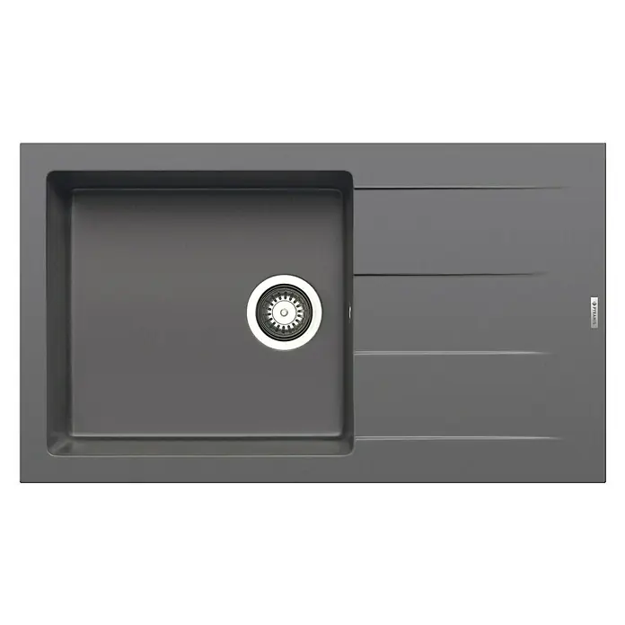 Pyramis Einbauspüle Athlos Plus - 86 x 50 cm, 1 Becken, Pyragranite, Iron Grey - Ansicht von oben
