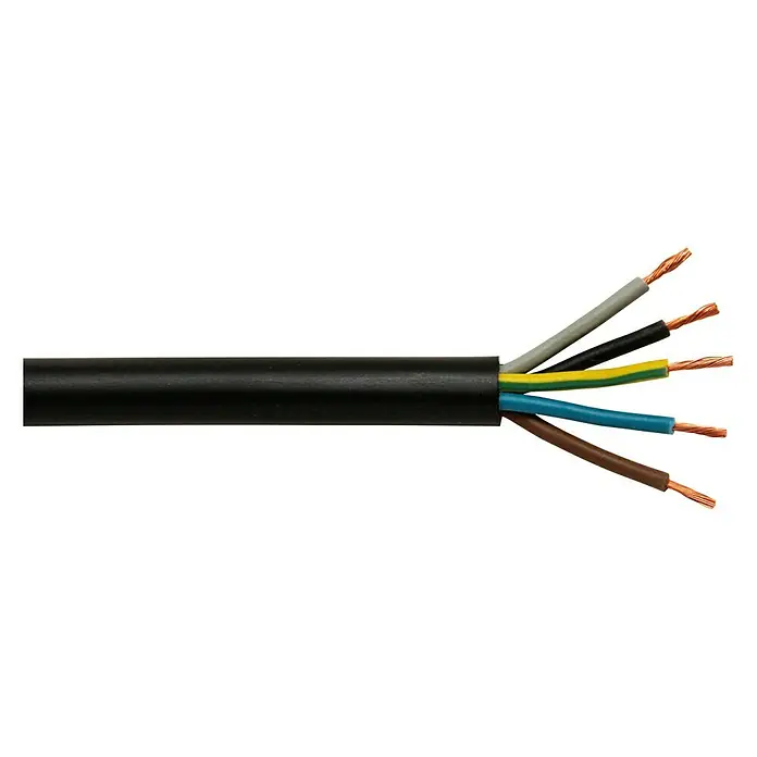 Gumom izolirani kabel po metru Gummileitung - H07RN-F5G2,5, Crne boje - Pogled sprijeda