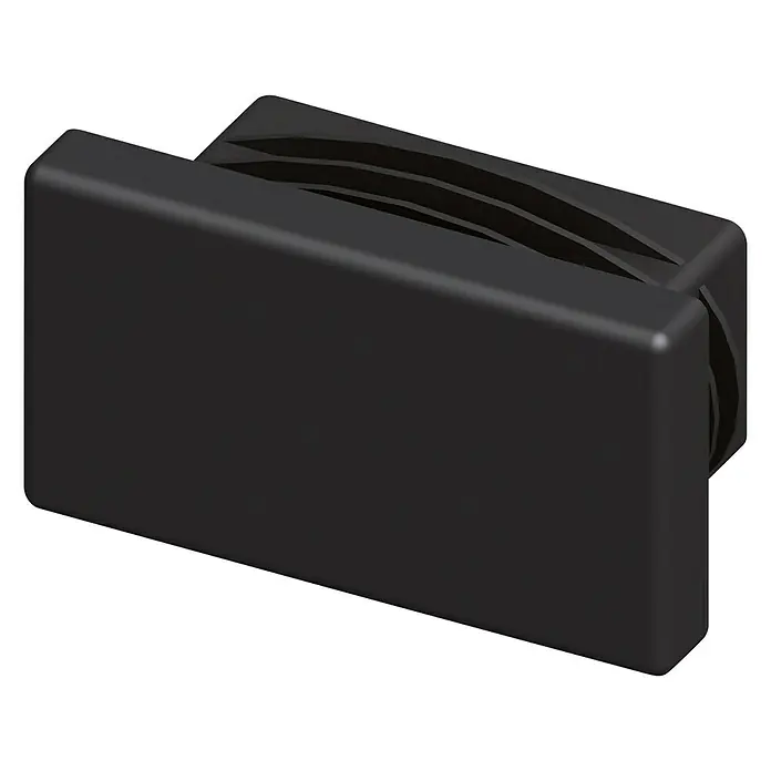 Kantoflex Lamellenstopfen - 19,5 x 35,5 mm, Schwarz, PVC - Linke Seitenansicht