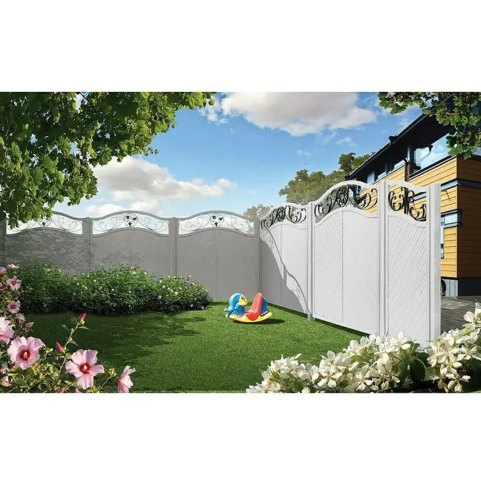 Andrewex Sichtschutz-Abschlusselement Elegant - 90 x 180/90 cm, Abgeschrägt, Latte