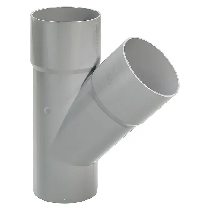 FunkeGruppe Fallrohrabzweig - Nennweite: 100/100 mm, Winkel: 45 °, Kunststoff, Grau