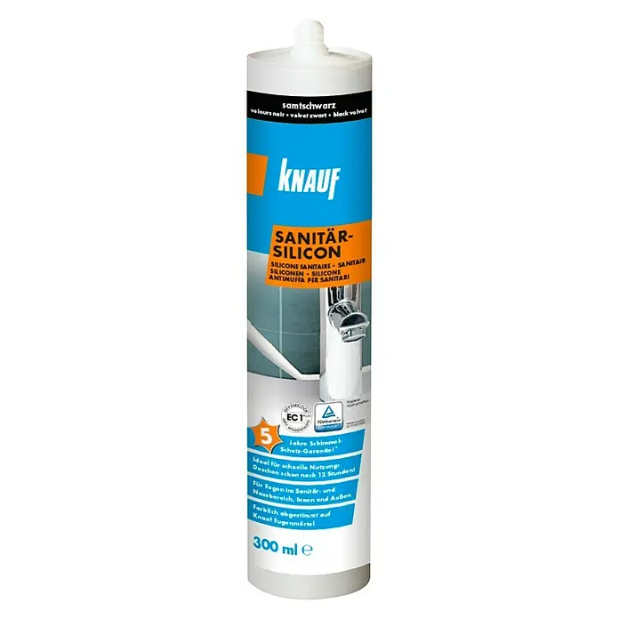 Knauf Sanitär-Silikon - Samtschwarz, 300 ml - Vorderansicht