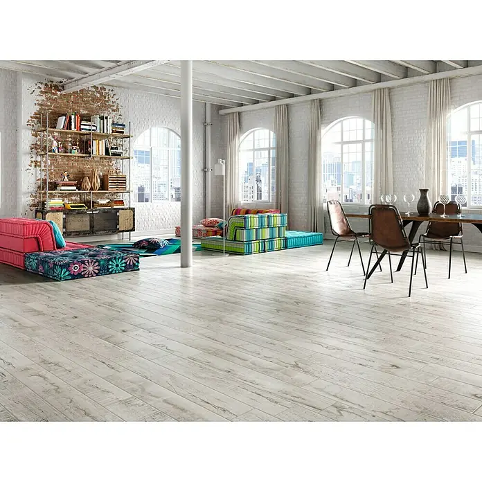 Pavimento porcelánico Celler - 15 x 90 cm, Blanco - Foto ambiente