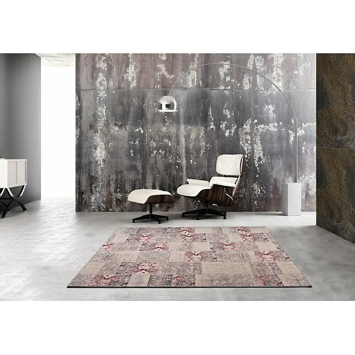 Alfombra Ingrid - Natural/rosa, 230 x 160 cm, 74% algodón y 26% poliéster - Foto ambiente