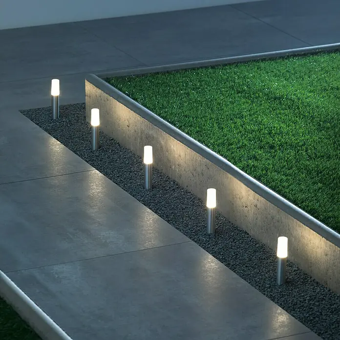 Ledvance Set vrtnih LED spot svjetala Pole - Srebrne boje, Ø x V: 3,8 x 22,7 cm, Aluminij, 5 x 5,5 W, IP65