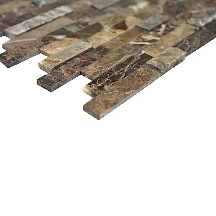 Selbstklebemosaik SAM 4NM55 - 30,5 x 30,5 cm, Naturstein, Dunkelbraun - Detailaufnahme