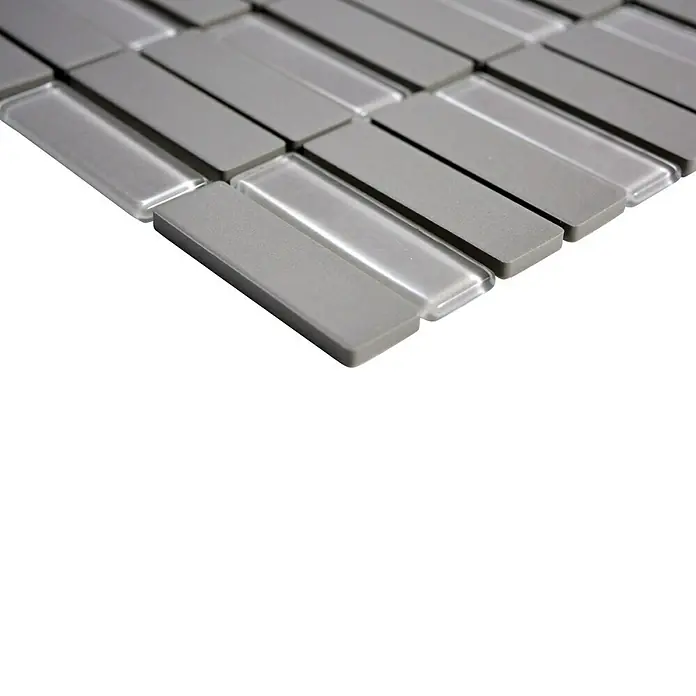 Mosaikfliese Stäbchen Mix CU ST G91 - 29,7 x 29 cm, Grau, Matt - Detailaufnahme