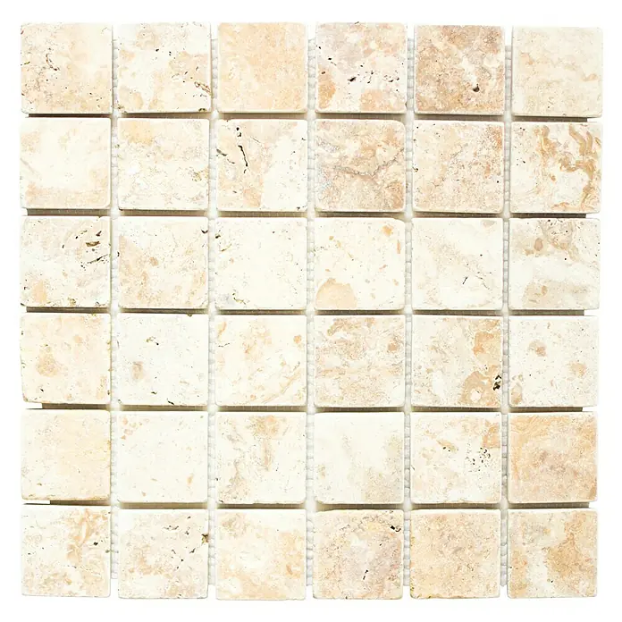 Mosaikfliese Quadrat XNT 51048 - 30,5 x 30,5 cm, Gold, Matt - Ansicht von oben