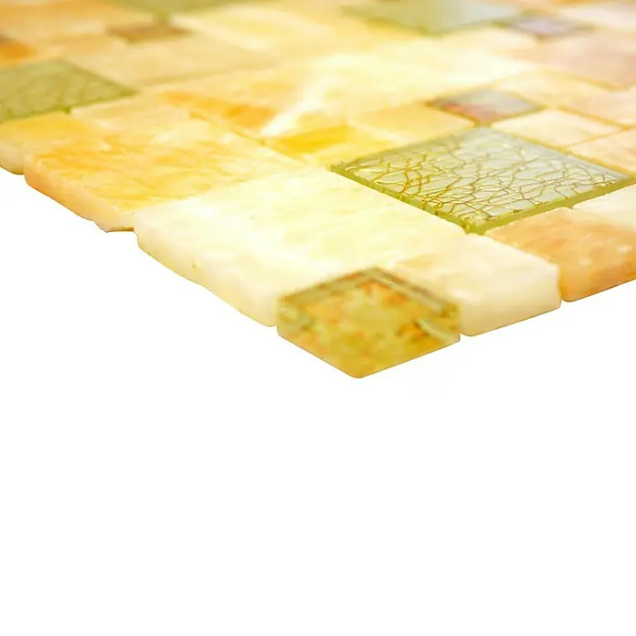 Mosaikfliese Crystal Mix XCM MC649 - 30 x 30 cm, Beige/Braun, Glänzend - Detailaufnahme