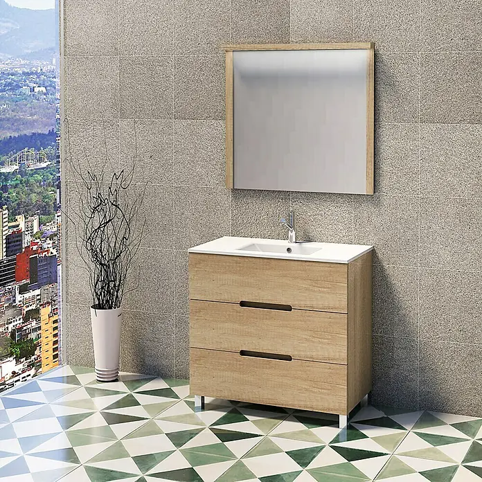 Mueble de lavabo Lanza - L x An x Al: 44,6 x 80 x 83,3 cm, Nature - Foto ambiente