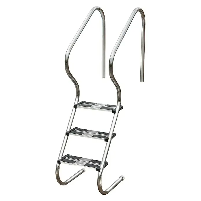 Gre Escalera de tubo de acero Fácil Acceso - Apto para: Piscina, Número de peldaños: 3 ud.