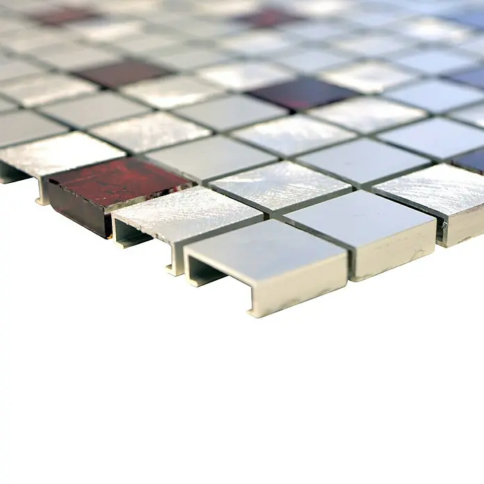 Mosaikfliese Quadrat ALF O301F - 30 x 30 cm, Silber, Matt - Detailaufnahme