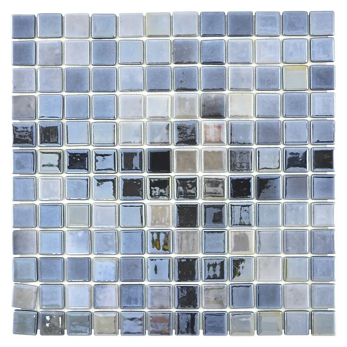 Mosaikfliese Quadrat Eco Uni SANDY 08 - 31,5 x 31,5 cm, Anthrazit, Glänzend - Ansicht von oben