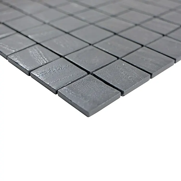 Mosaikfliese Quadrat Eco Uni TINA 03 - 31,5 x 31,5 cm, Schwarz/Anthrazit, Matt - Detailaufnahme
