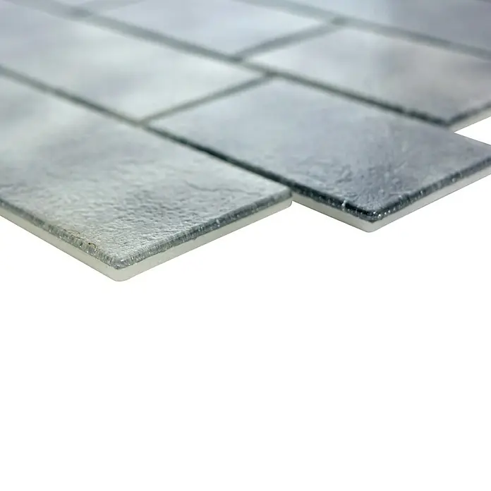 Mosaikfliese Mauerverbund LOFT 59LF - 30 x 30 cm, Grau, Glänzend - Detailaufnahme