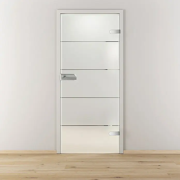 Diamond Doors Glasdrehtür Lines Positiv - 834 x 1.972 mm, DIN Rechts, Einscheibensicherheitsglas (ESG), Studio 2-teilig - Stimmungsaufnahme