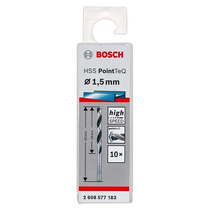 Bosch Metallbohrer - Durchmesser: 1,5 mm, Länge: 40 mm, 10 Stk.