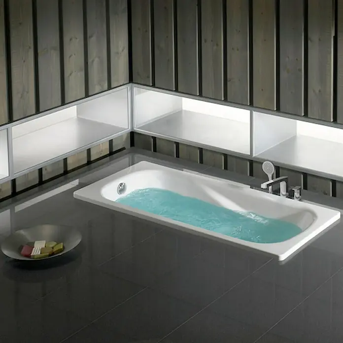 Roca Bañera Princess - 75 x 170 cm, 197 l, Acero, Blanco