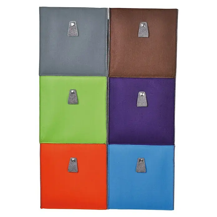 Phönix Atlanta Aufbewahrungsbox - L x B x H: 34 x 34 x 34 cm, Filz, Mocca/Grau