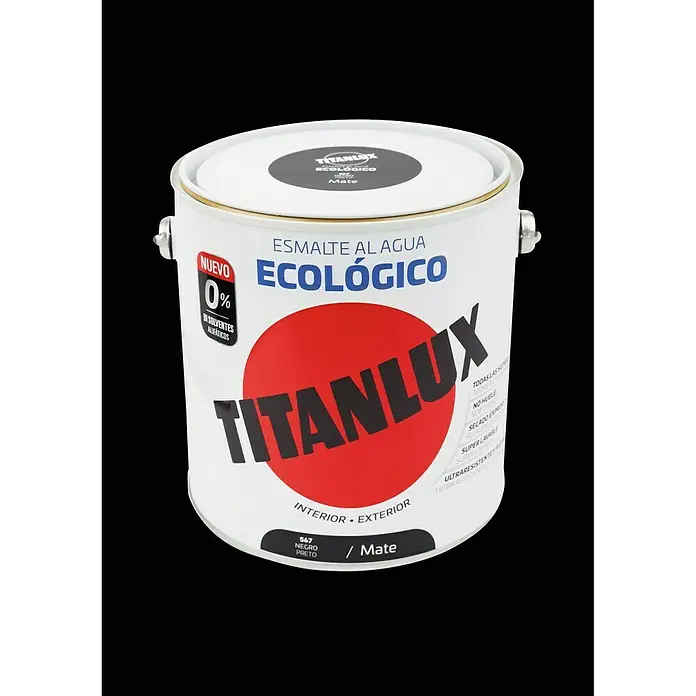 Titanlux Esmalte de color Eco - Negro, 2,5 l, Mate