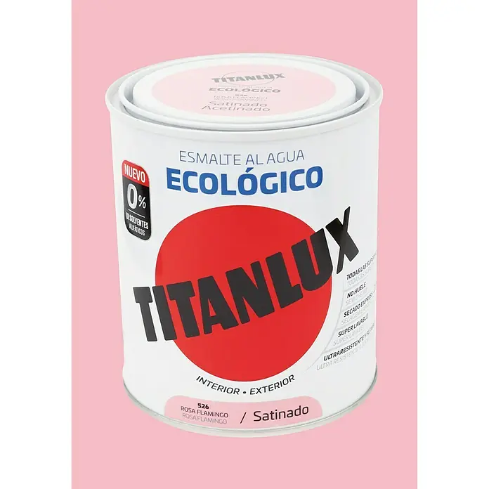 Titanlux Esmalte de color Eco - Rosa flamingo, 750 ml, Satinado