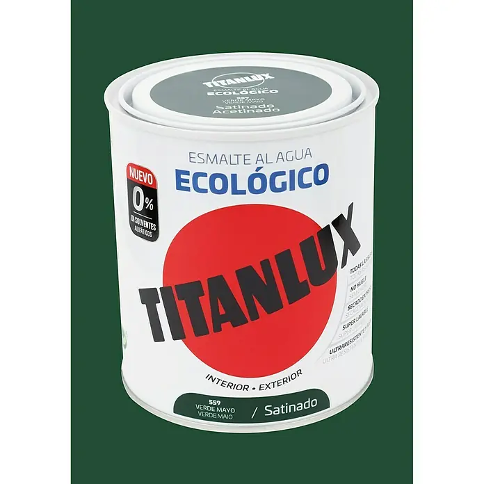 Titanlux Esmalte de color Eco - Verde mayo, 750 ml, Satinado