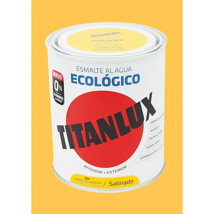 Titanlux Esmalte de color Eco - Amarillo luminoso, 750 ml, Satinado