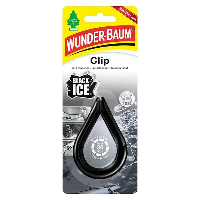 Wunderbaum Osvježivač zraka Clip - Black Ice - Pogled sprijeda