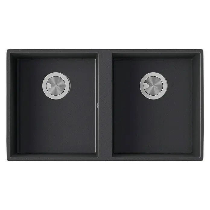 Atron Fregadero encastrable Flow - 42,5 x 74,5 cm, Acrílico, Nero, Brillante