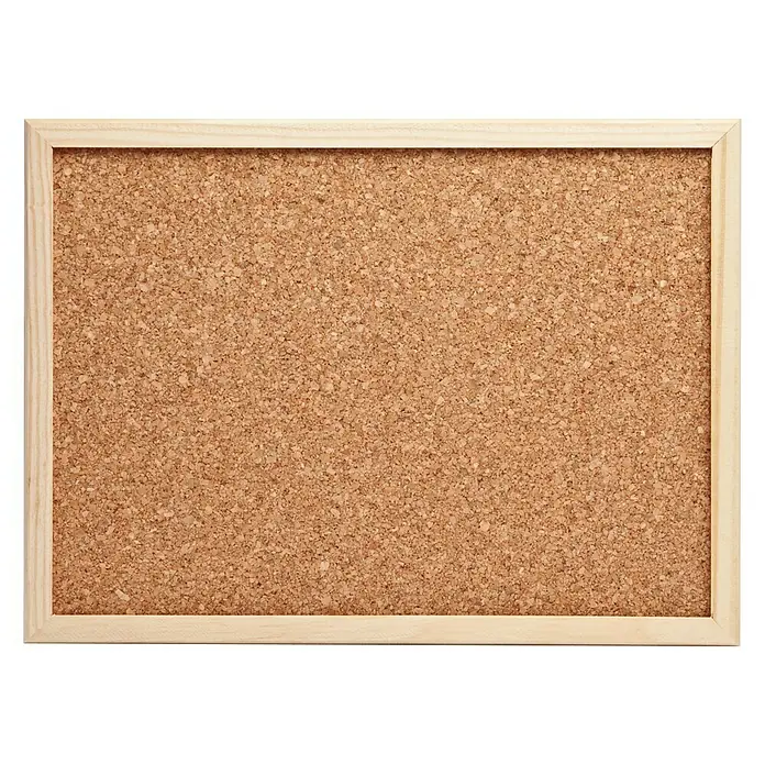Corcho para notas con marco - Marrón, aspecto de madera, 40 x 30 cm