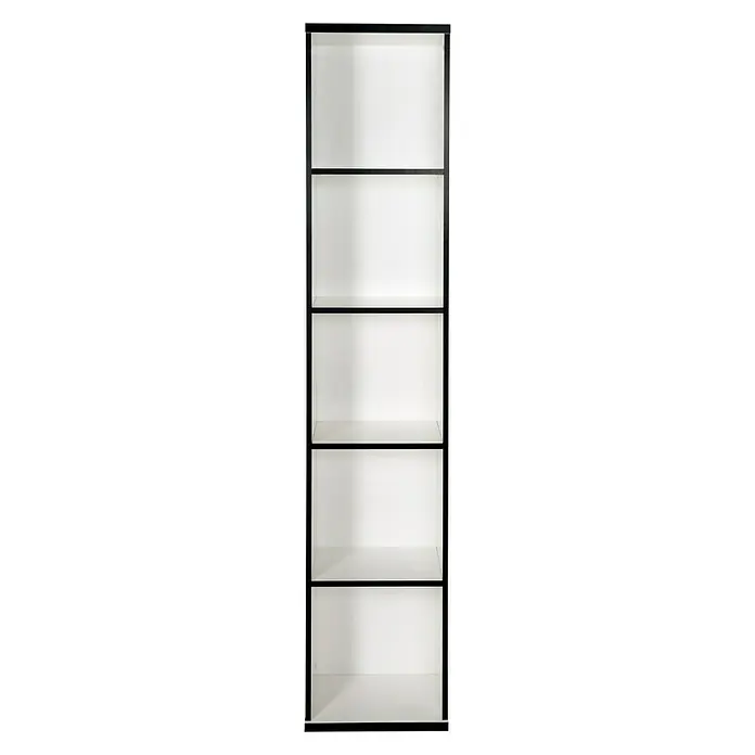Phönix Chicago Regal - L x B x H: 40 x 40 x 196 cm, Weiß/Schwarz, Traglast: 5 kg/Boden - Vorderansicht