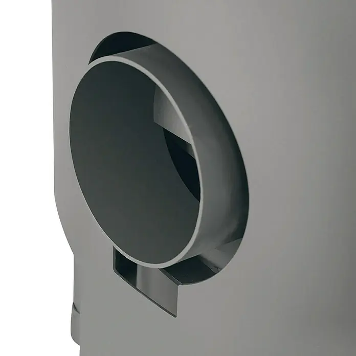 Justus Kaminofen Agero W+ - 7 kW, Raumheizvermögen: 144 m³, Verkleidung: Stahl, Schwarz - Detailaufnahme