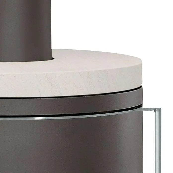Justus Kaminofen Faro 2.0 - 6 kW, Raumheizvermögen: 124 m³, Material Abdeckung: Kalkstein, Schwarz - Detailaufnahme