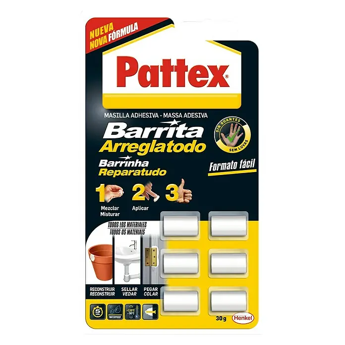 Pattex Adhesivo bicomponente Barrita arreglatodo - Blanco, 30 g