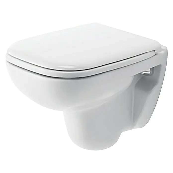 Duravit D-Code Wand-WC Compact - Mit Spülrand, Ohne Spezialglasur, Spülform: Tief, WC Abgang: Waagerecht, Weiß - Vorderansicht