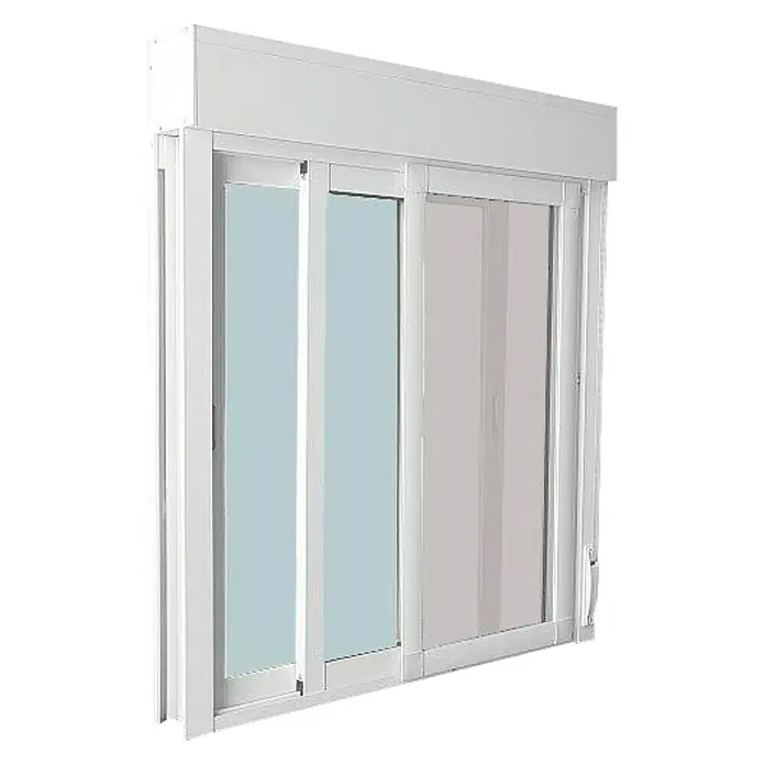 Solid Elements Ventana corredera con mosquitera - 100 x 115 cm, Blanco, Con persiana
