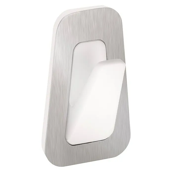 Tesa Powerstrips Waterproof Colgador adhesivo L - Acero inoxidable, Plateado, Blanco